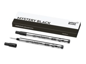 AUTHENTIC MONTBLANC BALLPOINT PEN REFILLS – Medium MISTERY BLACK Official Box Designer Leather goods