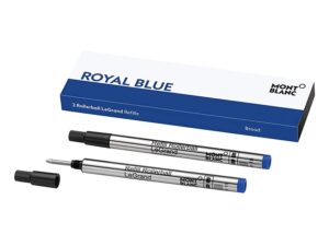 AUTHENTIC MONTBLANC ROLLERBALL LEGRAND REFILLS – Broad ROYAL BLUE Official Box Premium Pens