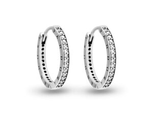 AUTHENTIC PANDORA JEWELS SILVER HOOP EARRINGS WITH CUBIC ZIRCONIA ***SPECIAL PRICE*** Women Sophisticated Jewelry