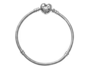 AUTHENTIC PANDORA MOMENTS COLLECTION HEART CLASP SNAKE CHAIN BRACELET Size Women Exclusive Jewelry