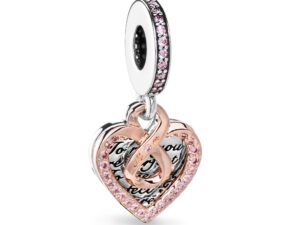 AUTHENTIC PANDORA CHARMS INFINITY HEART DANGLE 28 mm Elegant Jewelry