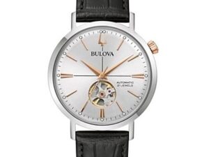 AUTHENTIC BULOVA Leather Strap Elegant Watch