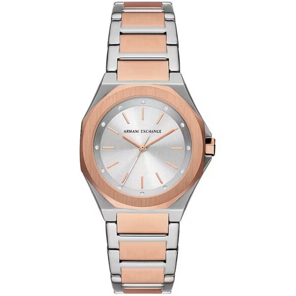 Authentic A|X ARMANI EXCHANGE Women 34 mm SS IP Rose Gold Quartz Elegant Wristwatch  - A|X ARMANI EXCHANGE