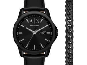 AUTHENTIC A|X ARMANI EXCHANGE BANKS Special Pack + Bracelet Day & Date Top Quality Watch