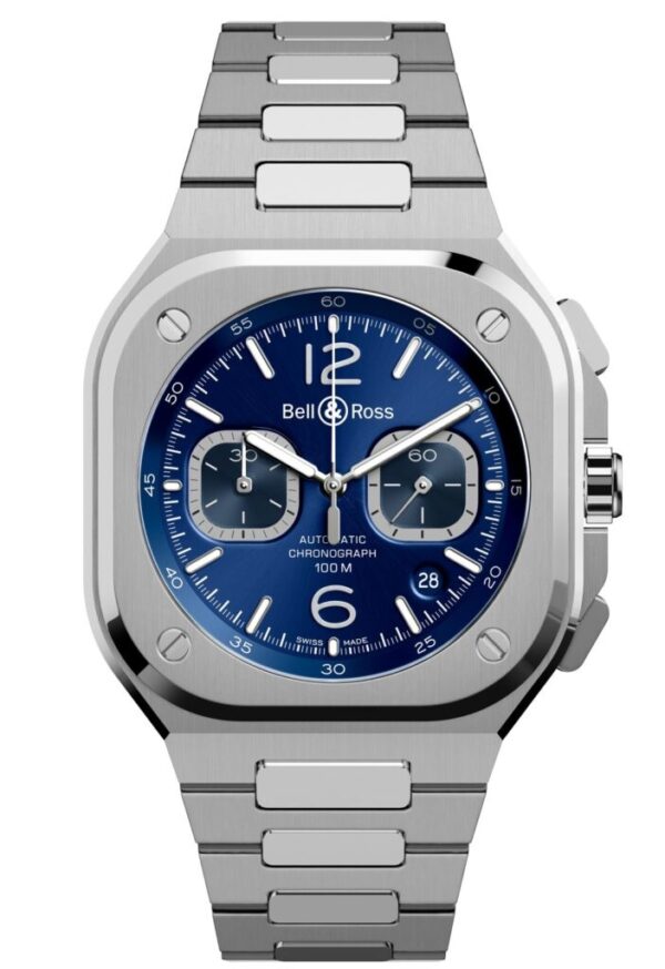 Authentic BELL & ROSS Men 42 mm Stainless Steel Luxurious Wristwatch  - Sapphire Glass - BELL & ROSS