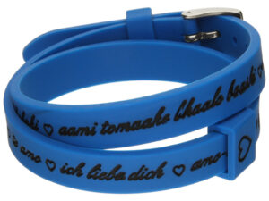 AUTHENTIC IL MEZZOMETRO Il I LOVE YOU SILVER BUCKLE EDITION – BLUE Bracciale in silicone/silicone bracelet Elegant Bijoux