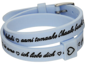 AUTHENTIC IL MEZZOMETRO Il I LOVE YOU SILVER BUCKLE EDITION – LIGHT BLUE Bracciale in silicone/silicone bracelet Top Quality Bijoux