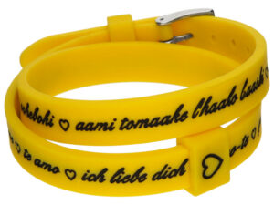 AUTHENTIC IL MEZZOMETRO Il I LOVE YOU SILVER BUCKLE EDITION – YELLOW Bracciale in silicone/silicone bracelet Top Quality Bijoux