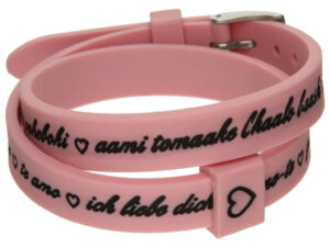 AUTHENTIC IL MEZZOMETRO Il I LOVE YOU SILVER BUCKLE EDITION – PINK Bracciale in silicone/silicone bracelet Elegant Bijoux