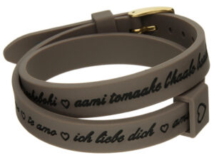 AUTHENTIC IL MEZZOMETRO Il I LOVE YOU GOLD BUCKLE EDITION – GREY Bracciale in silicone/silicone bracelet High-End Bijoux