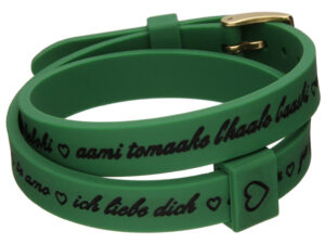 AUTHENTIC IL MEZZOMETRO Il I LOVE YOU GOLD BUCKLE EDITION – GREEN Bracciale in silicone/silicone bracelet Premium Bijoux