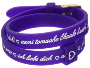 AUTHENTIC IL MEZZOMETRO Il I LOVE YOU GOLD BUCKLE EDITION – PURPLE Bracciale in silicone/silicone bracelet High-End Bijoux