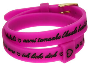 AUTHENTIC IL MEZZOMETRO Il I LOVE YOU GOLD BUCKLE EDITION – FUCHSIA Bracciale in silicone/silicone bracelet Sophisticated Bijoux