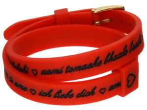 AUTHENTIC IL MEZZOMETRO Il I LOVE YOU GOLD BUCKLE EDITION – RED Bracciale in silicone/silicone bracelet High-End Bijoux