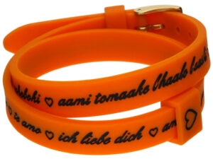 AUTHENTIC IL MEZZOMETRO Il I LOVE YOU GOLD BUCKLE EDITION – ORANGE Bracciale in silicone/silicone bracelet Elegant Bijoux