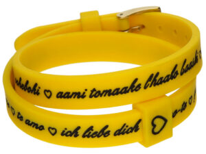 AUTHENTIC IL MEZZOMETRO Il I LOVE YOU GOLD BUCKLE EDITION – YELLOW Bracciale in silicone/silicone bracelet Exclusive Bijoux