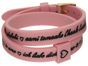 AUTHENTIC IL MEZZOMETRO Il I LOVE YOU GOLD BUCKLE EDITION – PINK Bracciale in silicone/silicone bracelet Elegant Bijoux