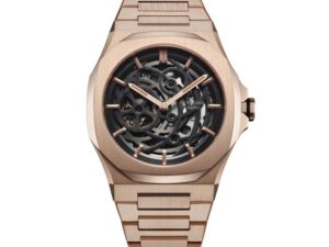 AUTHENTIC D1 MILANO SKELETON BRACELET ROSE GOLD Automatic Premium Sapphire Designer Watch