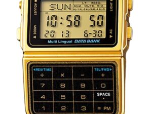 Authentic CASIO DATABANK CALCULATOR GOLD Multifunction Sophisticated High-end watch