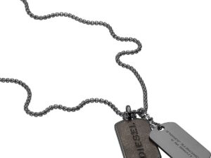 AUTHENTIC DIESEL JEWELS DOUBLE DOGTAGS Official Box Premium Bijoux