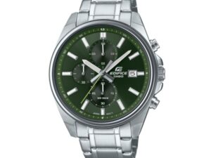 AUTHENTIC CASIO EDIFICE SPORT CHRONO DATA GREEN SS Bracelet Elegant Watch