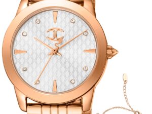 AUTHENTIC JUST CAVALLI TIME GLAM CHIC Special Pack + Bracelet SS IP Rose Gold Top Quality Watch