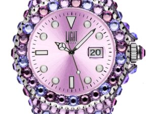 AUTHENTIC LIGHT TIME MEDITERRANEO – Full Strass / Pink 39 mm Designer Watch