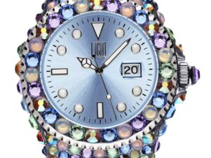 AUTHENTIC LIGHT TIME MEDITERRANEO – Full Strass / Light Blue Polycarbonate Premium Watch