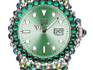 AUTHENTIC LIGHT TIME MEDITERRANEO – Full Strass / Green Official Box High-End Watch