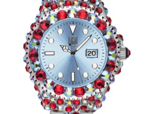 AUTHENTIC LIGHT TIME MEDITERRANEO – Full Strass / Light Blue Official Box High-End Watch