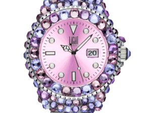 AUTHENTIC LIGHT TIME MEDITERRANEO – Full Strass / Pink Official Box Elegant Watch