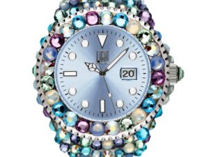 AUTHENTIC LIGHT TIME MEDITERRANEO – Full Strass / Light Blue Women Designer Watch