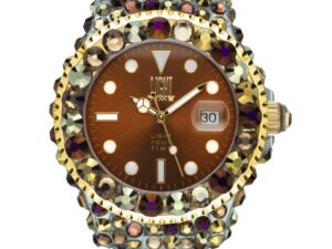 AUTHENTIC LIGHT TIME MEDITERRANEO – Full Strass / Brown Quartz Elegant Watch