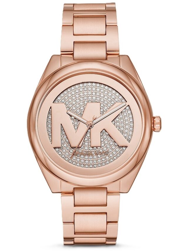 Authentic MICHAEL KORS Women 42 mm SS IP Rose Gold Quartz Top-Quality Wristwatch  - MICHAEL KORS