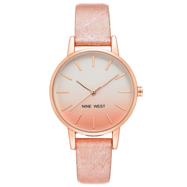 Authentic NINE WEST Women SS IP Rose Gold Quartz Designer Watch  - NINE WEST