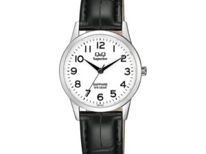 AUTHENTIC Q&Q Q&Q FASHION Leather Strap Sophisticated Watch