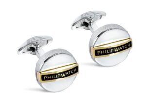 AUTHENTIC PHILIP WATCH JEWELS GEMELLI / CUFFLINKS SS Designer Bijoux