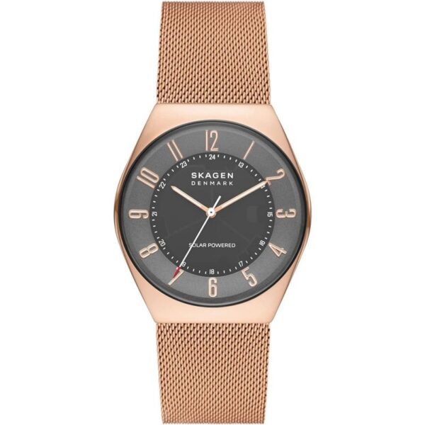 Authentic SKAGEN DENMARK Men 37 mm SS IP Rose Gold Solar Elegant Wristwatch  - SKAGEN