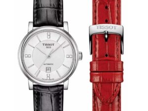 AUTHENTIC TISSOT CARSON AUTOMATIC W-DIAMONDS – Special Pack + Extra Strap Premium Leather Elegant Watch