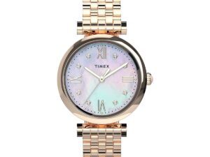 Authentic TIMEX PARISIENNE SS IP Gold Sophisticated High-end watch