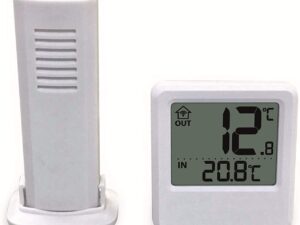 AUTHENTIC TECHNO LINE – Termometro da parete-tavolo. temperatura interna-esterna con sensore wireless Wall-table thermometer. indoor-outdoor temperature with sensor Official Box Elegant Clocks