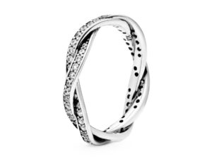 AUTHENTIC PANDORA JEWELS SPARKLING TWISTED LINES RING Size ***SPECIAL PRICE*** Silver 925Â° Top Quality Jewelry