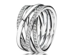 AUTHENTIC PANDORA JEWELS SPARKLING & POLISHED LINES RING Size ***SPECIAL PRICE*** Women Top Quality Jewelry