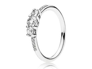 AUTHENTIC PANDORA JEWELS SILVER RING WITH CLEAR CUBIC ZIRCONIA Size ***SPECIAL PRICE*** Official Box Top Quality Jewelry