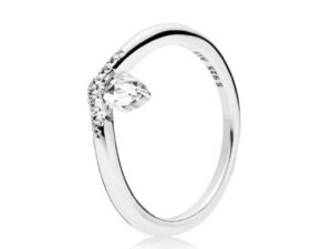 AUTHENTIC PANDORA JEWELS WISHBONE SILVER RING WITH CLEAR CUBIC ZIRCONIA Size ***SPECIAL PRICE*** THAILAND Premium Jewelry