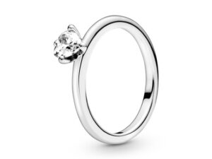 AUTHENTIC PANDORA JEWELS CLEAR HEART SOLITAIRE RING Size ***SPECIAL PRICE*** Silver 925Â° Sophisticated Jewelry