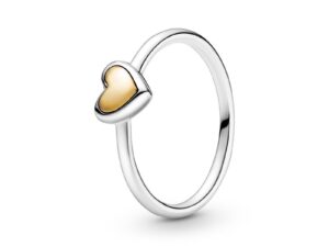 AUTHENTIC PANDORA JEWELS GOLDEN HEART RING Size ***SPECIAL PRICE*** Silver 925Â° Sophisticated Jewelry