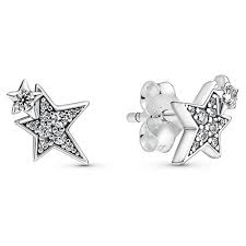 AUTHENTIC PANDORA JEWELS SPARKLING ASYMMETRIC STARS Silver 925Â° Exclusive Jewelry