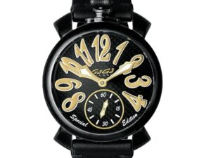 Authentic GAGA’ MILANO Men 48 mm SS IP Black Mechanic Manual Luxurious Wristwatch  – GAGÀ MILANO