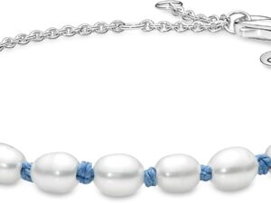 AUTHENTIC PANDORA JEWELS TREATED FRESHWATER CULTURED PEARL BLUE CORD Size ***SPECIAL PRICE*** Silver 925Â° High-End Jewelry